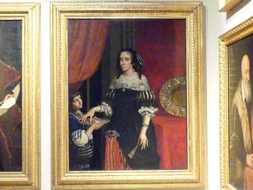 Benedetto Gennari II (1656&ndash;1679), Bildnis der Ricciarda Cybo Malaspina (1622-1683), Ehefrau des Grafen Alfonso II Gonzaga, Modena, Galleria Estense, Saal 15, 1666