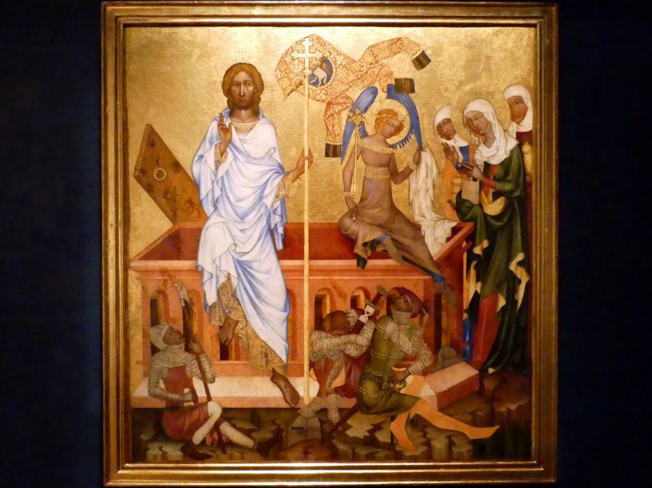Meister von Hohenfurth (1345–1350), Auferstehung Christi, Hohenfurth (Vyšší Brod), Zisterzienser-Abtei, jetzt Prag, Nationalgalerie im Agneskloster, Saal B, um 1350