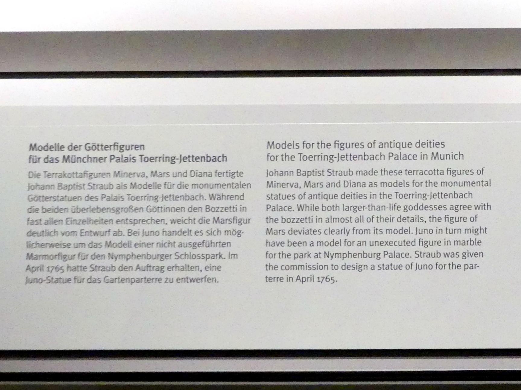 Johann Baptist Straub (1731&ndash;1777), Minerva - Modell für das Münchner Palais Toerring-Jettenbach, München, ehem. Palais Törring-Jettenbach, jetzt Hauptpost, jetzt München, Bayerisches Nationalmuseum, Saal 43, um 1772, Bild 3/3
