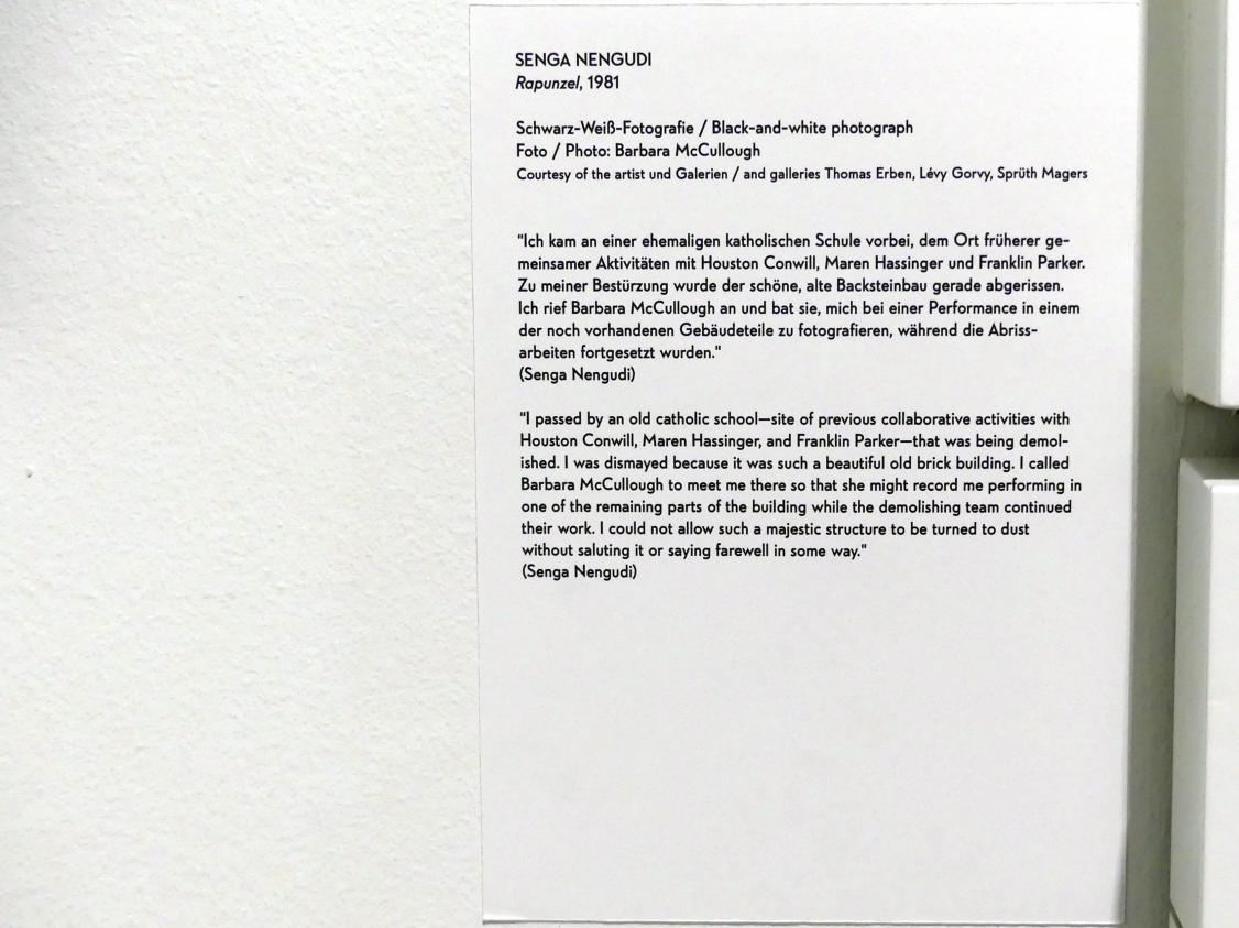Senga Nengudi (1970&ndash;2019), Rapunzel, München, Lenbachhaus, Ausstellung "Senga Nengudi Topologien" vom 17.09.-19.01.2020, Saal 6, 1981, Bild 2/2