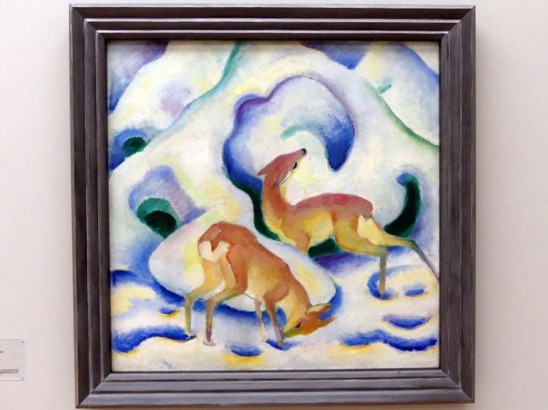 Franz Marc (1904&ndash;1914), Rehe im Schnee II, München, Lenbachhaus, Saal 30, 1911