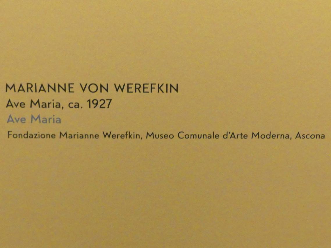 Marianne von Werefkin (1881&ndash;1932), Ave Maria, München, Lenbachhaus, Kunstbau, Ausstellung "Lebensmenschen" vom 22.10.2019-16.02.2020, Getrennte Wege ab 1921, Werefkin, um 1927, Bild 2/2
