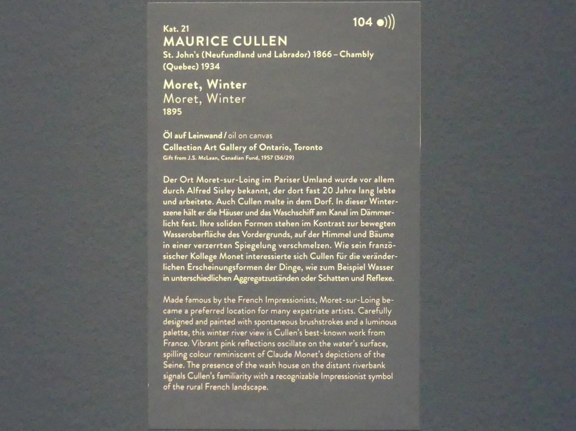 Maurice Galbraith Cullen (1893&ndash;1922), Moret, Winter, München, Kunsthalle, Ausstellung "Kanada und der Impressionismus" vom 19.07.-17.11.2019, Auf dem Land, 1895, Bild 3/3