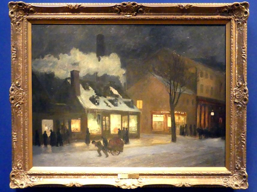 Maurice Galbraith Cullen (1893–1922), Winternacht, Craig Street, Montreal, München, Kunsthalle, Ausstellung "Kanada und der Impressionismus" vom 19.07.-17.11.2019, Städtisches Leben, 1899