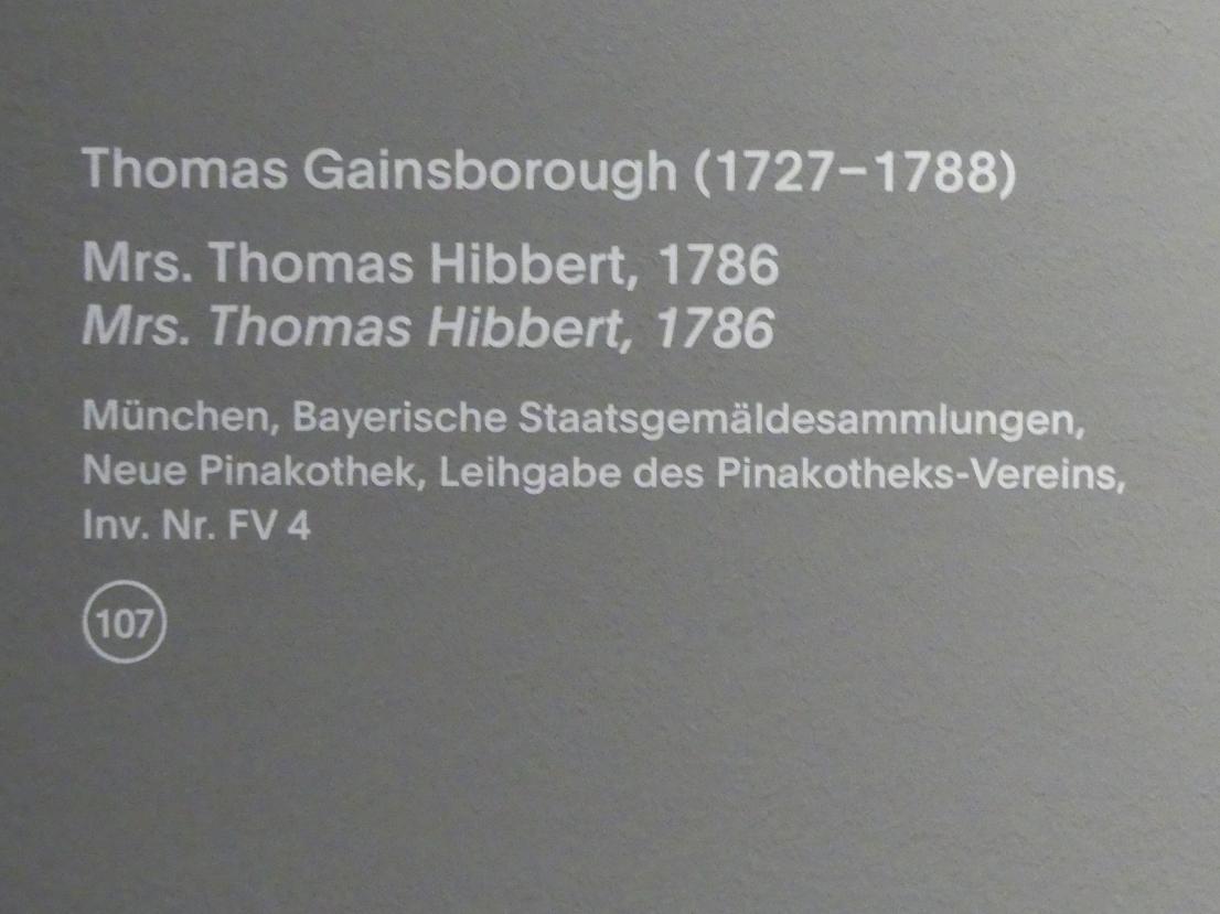 Thomas Gainsborough (1748&ndash;1788), Mrs. Thomas Hibbert, München, Alte Pinakothek, Ausstellung "Van Dyck" vom 25.10.2019-02.02.2020, Van Dyck in England und seine Nachwirkung, 1786, Bild 3/3