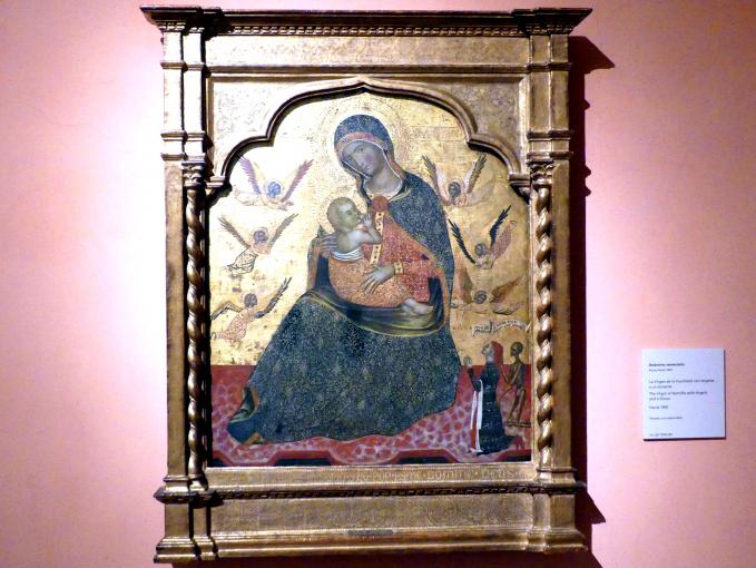 Madonna der Demut mit Engeln und einem Stifter, Madrid, Museo Thyssen-Bornemisza, Saal 1, italienische Renaissance, um 1360