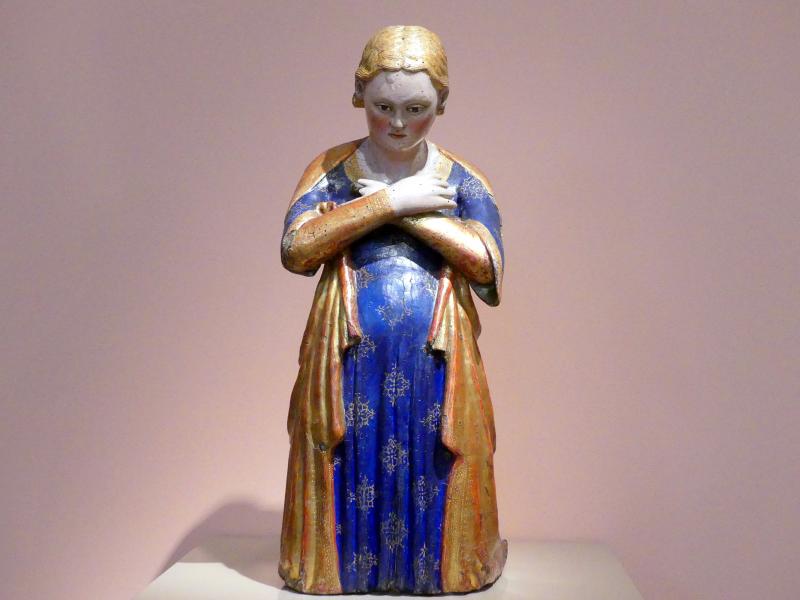 Maria aus einer Verkündigung, Madrid, Museo Thyssen-Bornemisza, Saal 1, italienische Renaissance, um 1360&ndash;1380