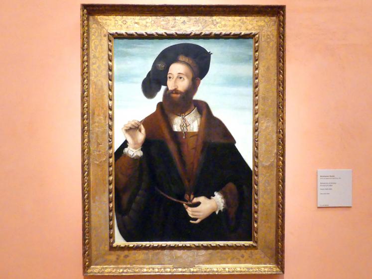 Bartolomeo Veneto (1520&ndash;1527), Porträt eines Mannes, Madrid, Museo Thyssen-Bornemisza, Saal 7, italienische Malerei des 16. Jahrhunderts, um 1525&ndash;1530