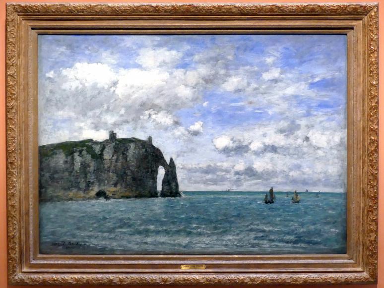 Eugène Boudin (1856–1895), Étretat. Das Aval Cliff, Madrid, Museo Thyssen-Bornemisza, Saal H, europäische Malerei des 19.Jahrhunderts, 1890