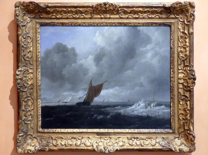 Jacob van Ruisdael (1646&ndash;1677), Stürmische See mit Segelbooten, Madrid, Museo Thyssen-Bornemisza, Saal 26, niederländische Malerei des 16. Jahrhunderts, um 1668
