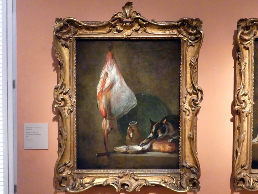 Jean Siméon Chardin (1725&ndash;1768), Stillleben mit Katze und Rochen, Madrid, Museo Thyssen-Bornemisza, Saal 28, französische und englische Malerei des 18. Jahrhunderts, 1728