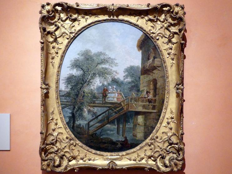 Hubert Robert (1759–1803), Die Fußgängerbrücke, Madrid, Museo Thyssen-Bornemisza, Saal 28, französische und englische Malerei des 18. Jahrhunderts, um 1775