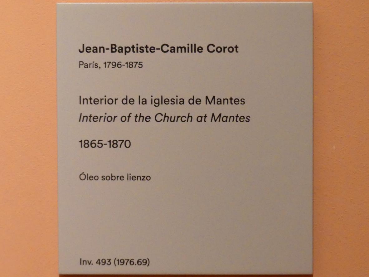 Jean-Baptiste Camille Corot (1823&ndash;1874), Interieur der Kirche in Mantes-la-Jolie, Madrid, Museo Thyssen-Bornemisza, Saal 31, europäische Malerei des 19. Jahrhunderts, 1865&ndash;1870, Bild 2/2