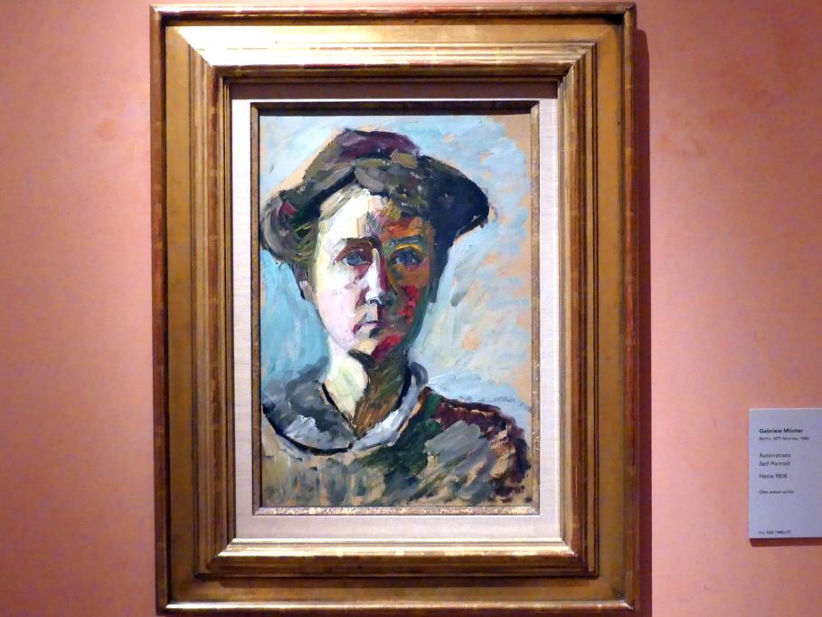 Gabriele Münter (1903&ndash;1954), Selbstporträt, Madrid, Museo Thyssen-Bornemisza, Saal 35. europäische Malerei der ersten Hälfte des 20. Jahrhunderts, um 1908