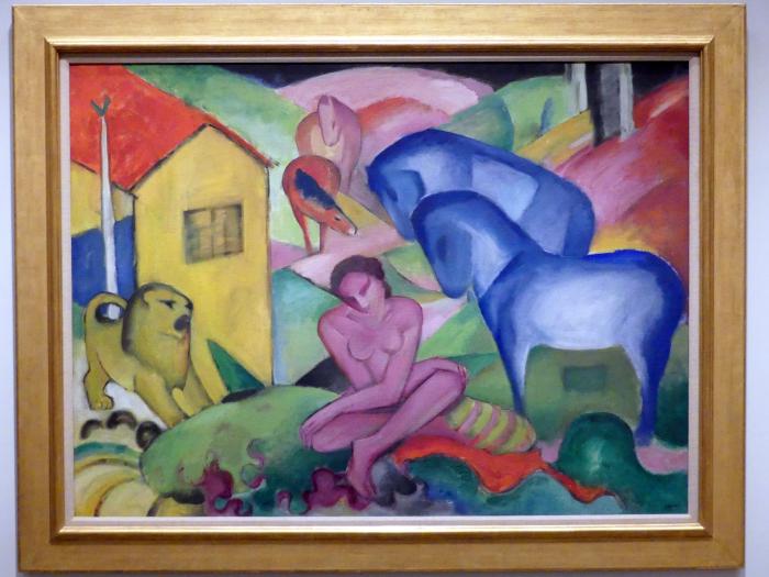 Franz Marc (1904–1914), Der Traum, Madrid, Museo Thyssen-Bornemisza, Saal 38. europäische Malerei der ersten Hälfte des 20. Jahrhunderts, 1912