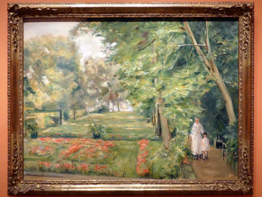 Max Liebermann (1872&ndash;1929), Enkelin des Künstlers mit Gouvernante im Garten am Wannsee, Madrid, Museo Thyssen-Bornemisza, Saal M, europäische Malerei des 19.Jahrhunderts, 1923