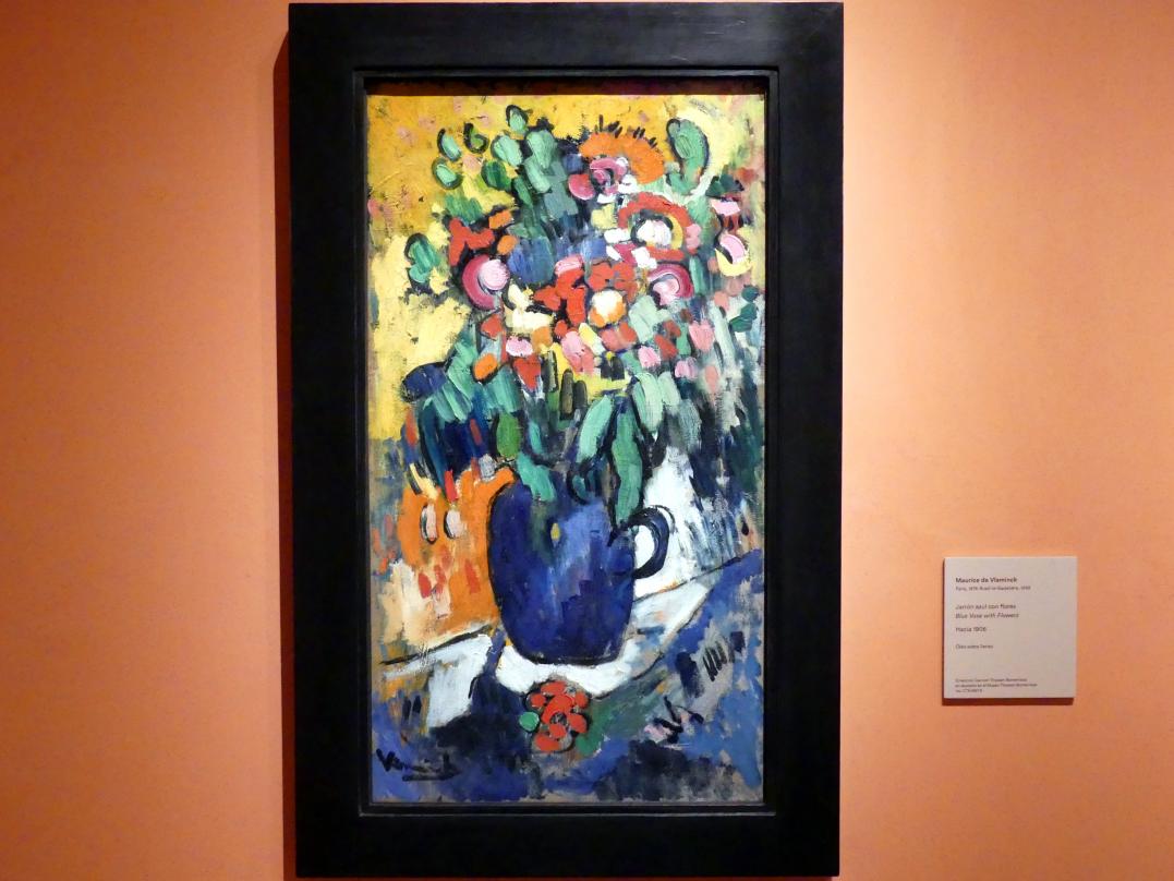 Maurice de Vlaminck (1905&ndash;1930), Blaue Vase mit Blumen, Madrid, Museo Thyssen-Bornemisza, Saal O, europäische Malerei der ersten Hälfte des 20. Jahrhundert, um 1906
