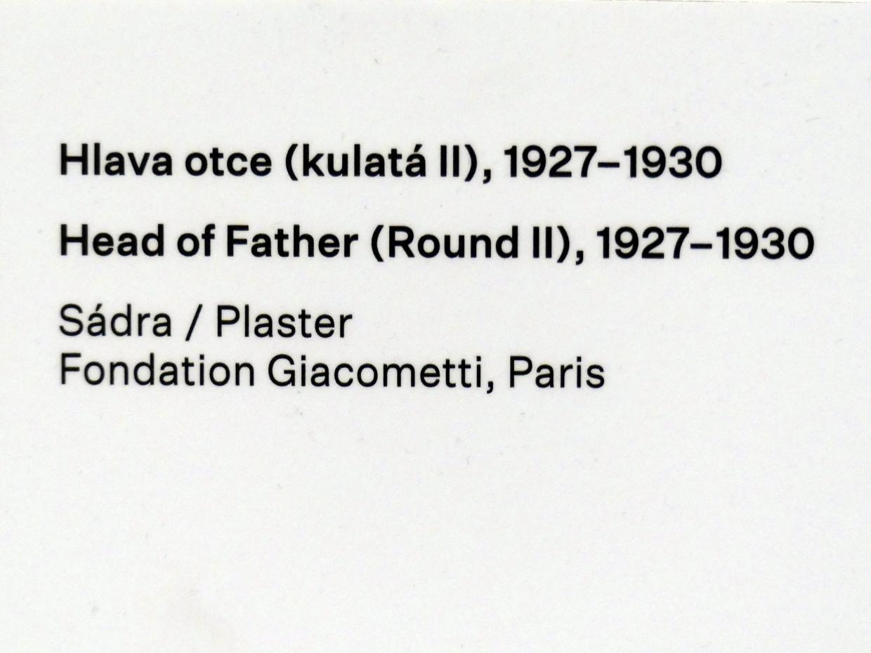 Alberto Giacometti (1914&ndash;1965), Büste des Vaters (Rund II), Prag, Nationalgalerie im Messepalast, Ausstellung "Alberto Giacometti" vom 18.07.-01.12.2019, Familie, 1927&ndash;1930, Bild 2/2