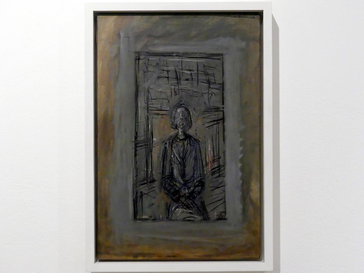 Alberto Giacometti (1914–1965), Annette sitzend, Prag, Nationalgalerie im Messepalast, Ausstellung "Alberto Giacometti" vom 18.07.-01.12.2019, Köpfe, 1951–1952