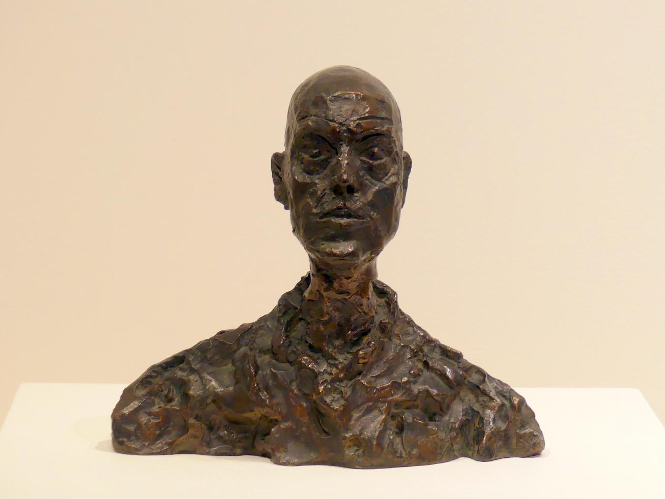 Alberto Giacometti (1914–1965), Kopf eines Mannes (Lotar I), Prag, Nationalgalerie im Messepalast, Ausstellung "Alberto Giacometti" vom 18.07.-01.12.2019, Köpfe, 1964–1965