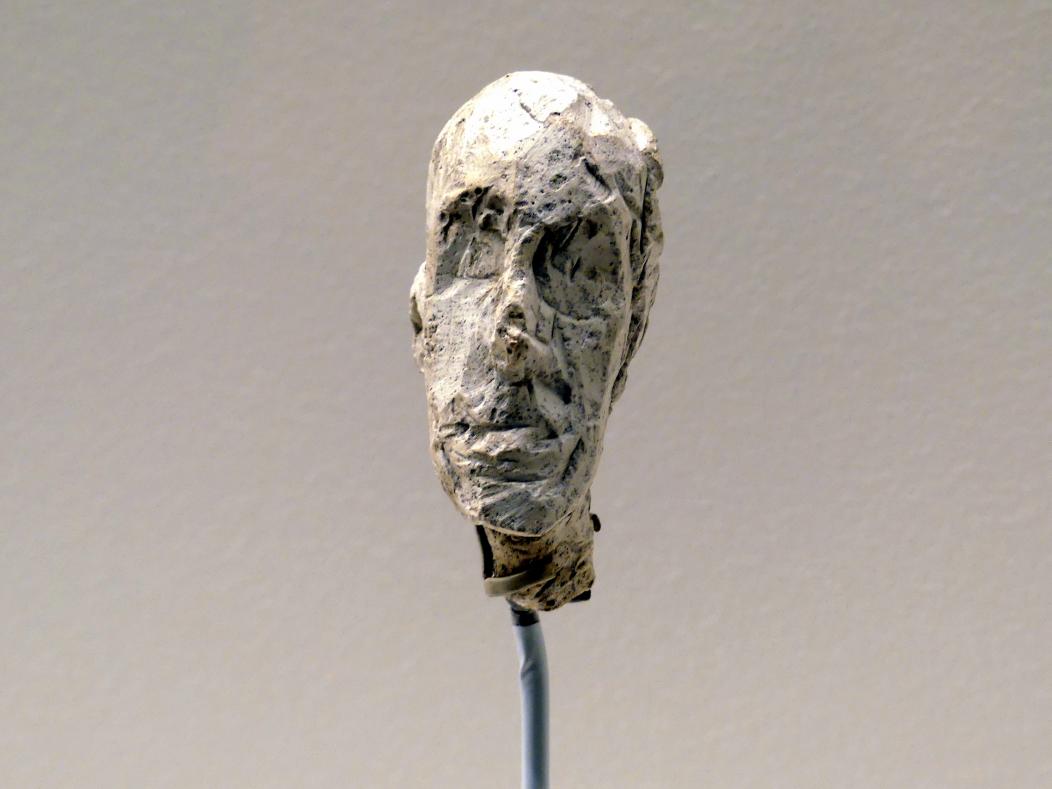 Alberto Giacometti (1914–1965), Kopf eines Mannes, Prag, Nationalgalerie im Messepalast, Ausstellung "Alberto Giacometti" vom 18.07.-01.12.2019, Köpfe, um 1946