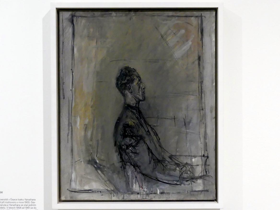 Alberto Giacometti (1914&ndash;1965), Isaku Yanaihara im Profil, Prag, Nationalgalerie im Messepalast, Ausstellung "Alberto Giacometti" vom 18.07.-01.12.2019, Porträts, 1956