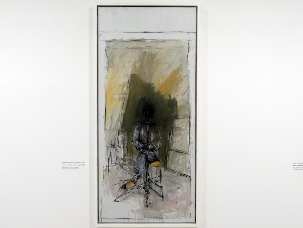 Alberto Giacometti (1914&ndash;1965), Isaku Yanaihara im Ganzporträt, Prag, Nationalgalerie im Messepalast, Ausstellung "Alberto Giacometti" vom 18.07.-01.12.2019, Porträts, 1957