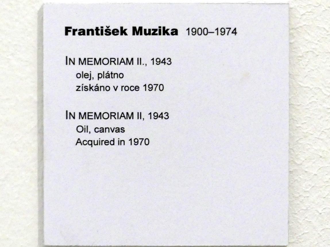 František Muzika (1922&ndash;1944), Im Gedenken II, Prag, Nationalgalerie im Messepalast, Moderne Kunst, 1943, Bild 2/2