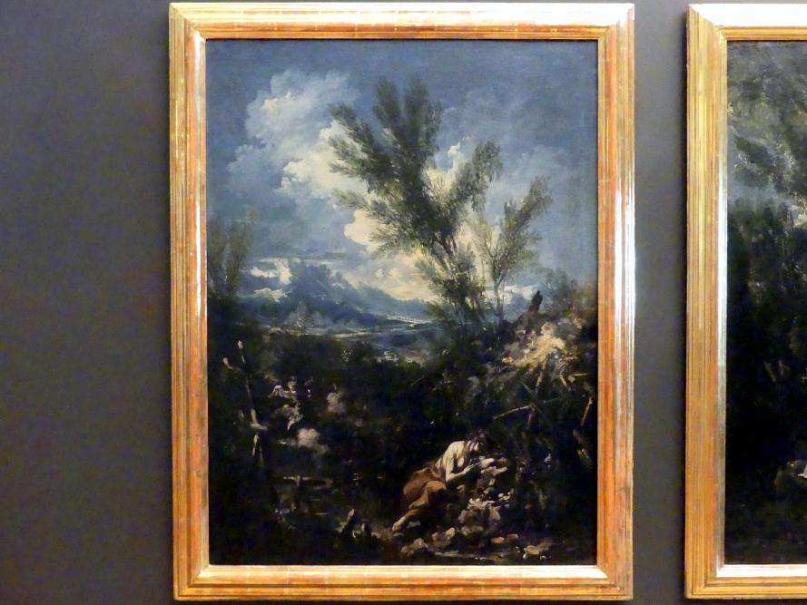 Alessandro Magnasco (1690&ndash;1737), Landschaft mit hl. Magdalena als Büßerin, Prag, Nationalgalerie im Palais Schwarzenberg, 1. Obergeschoss, Saal 3, Undatiert