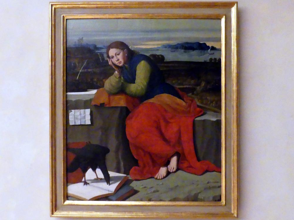 Giovanni Francesco Caroto (1501–1527), Hl. Johannes Evangelista auf Patmos, Prag, Nationalgalerie im Palais Schwarzenberg, 2. Obergeschoss, Saal 1, Undatiert