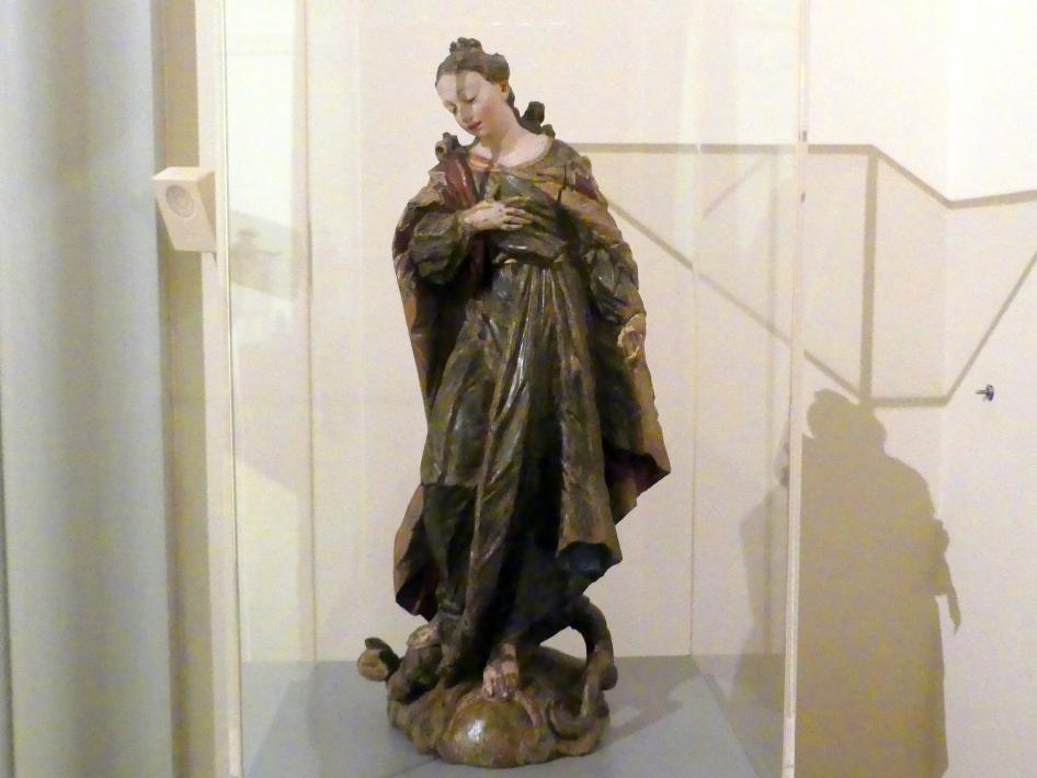 Joseph Götsch (1762&ndash;1770), Maria Immaculata, Attel am Inn, ehemalige Klosterkirche St. Michael, Leihgabe in Freising, Diözesanmuseum, jetzt Berlin, Bode-Museum, Saal 254, um 1762