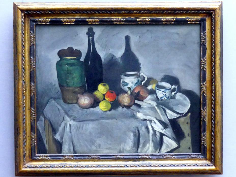 Paul Cézanne (1866–1906), Stillleben (Früchte und Geschirr), Berlin, Alte Nationalgalerie, Saal 203, Französische Impressionisten, um 1869–1870