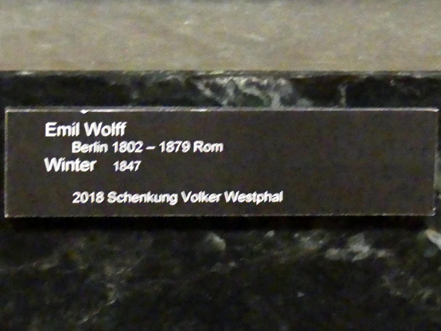 Emil Wolff (1847&ndash;1864), Winter, Berlin, Alte Nationalgalerie, Saal 101, Klassizistische Skulpturen, 1847, Bild 2/2