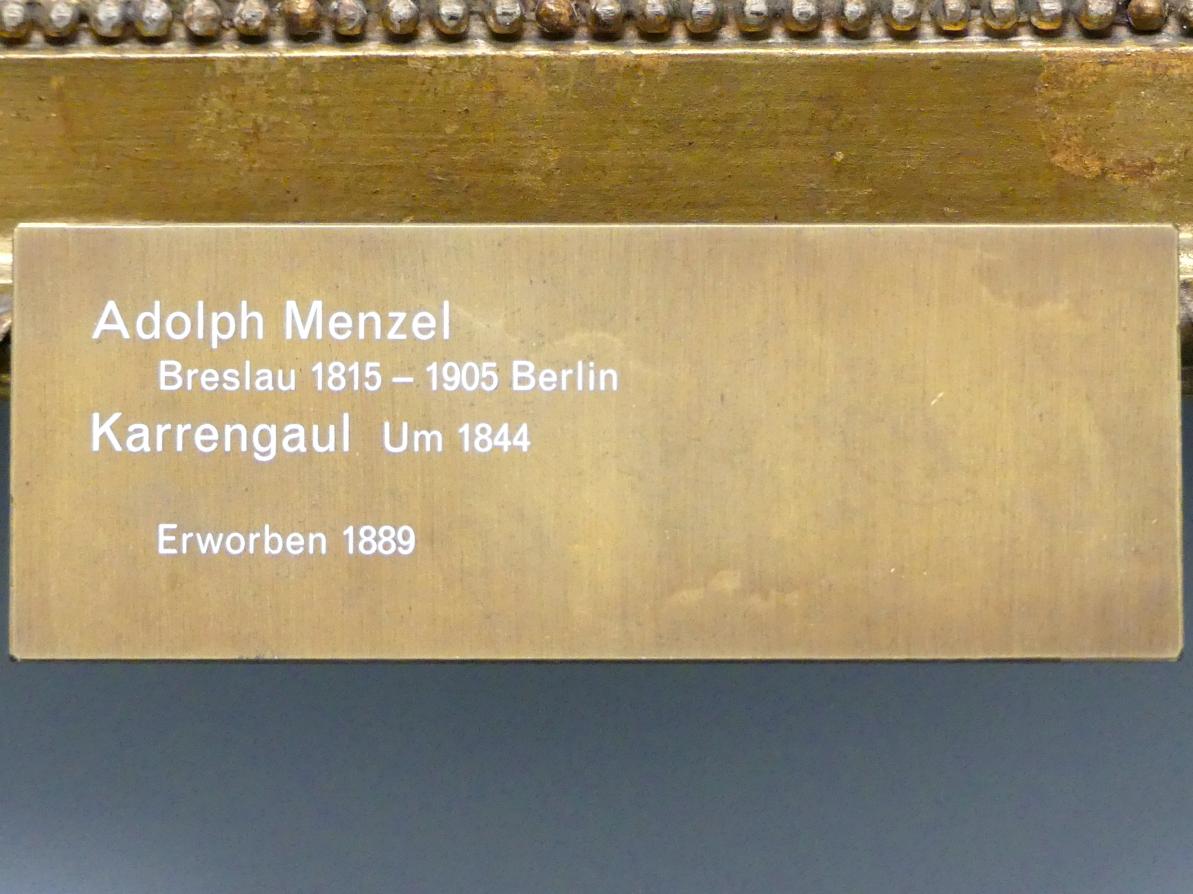 Adolph von Menzel (1844&ndash;1888), Karrengaul, Berlin, Alte Nationalgalerie, Saal 111, Adolph Menzel, um 1844, Bild 2/2