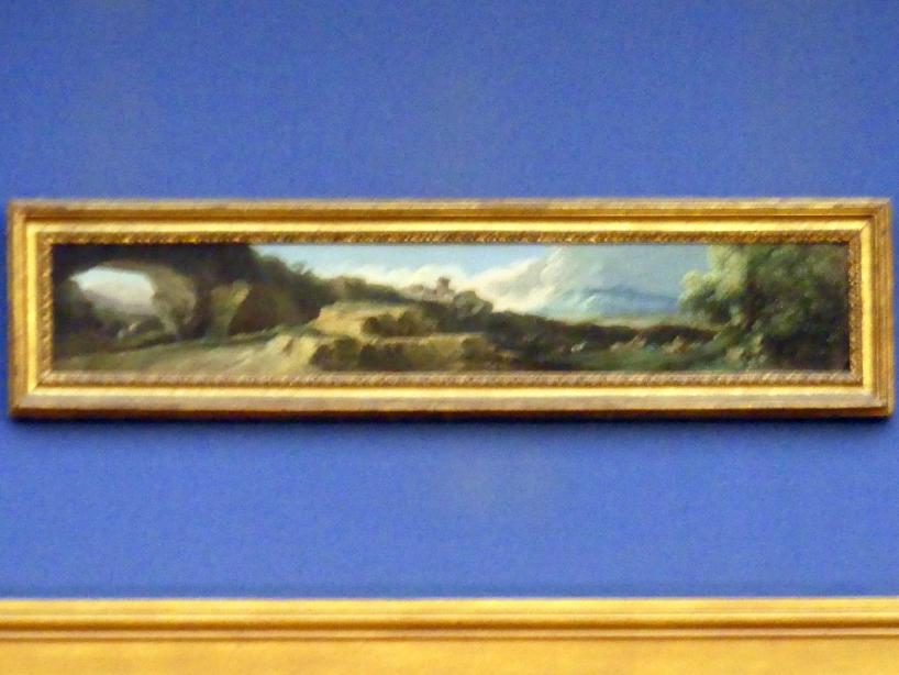 Andrea Locatelli (1735), Felslandschaft mit Felsentor und Turm, Edinburgh, Scottish National Gallery, Saal 14, Kunst des 18. und 19. Jahrhunderts, um 1730–1740