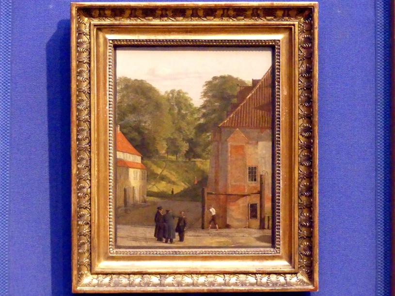 Christen Købke (1830&ndash;1848), Blick vom Platz im Kastell auf den Ringwall, Edinburgh, Scottish National Gallery, Saal 14, Kunst des 18. und 19. Jahrhunderts, um 1830