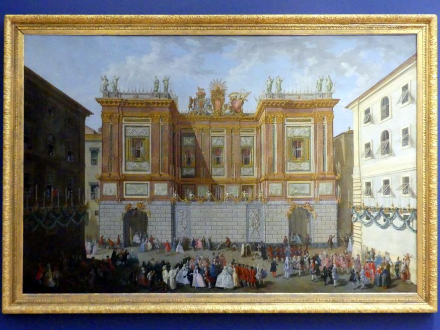 Paolo Monaldi (1747), Prince James empfängt seinen Sohn Prince Henry vor dem Palazzo Muti Papazzurri 1747, Edinburgh, Scottish National Portrait Gallery, Saal 5-6, um 1747–1748