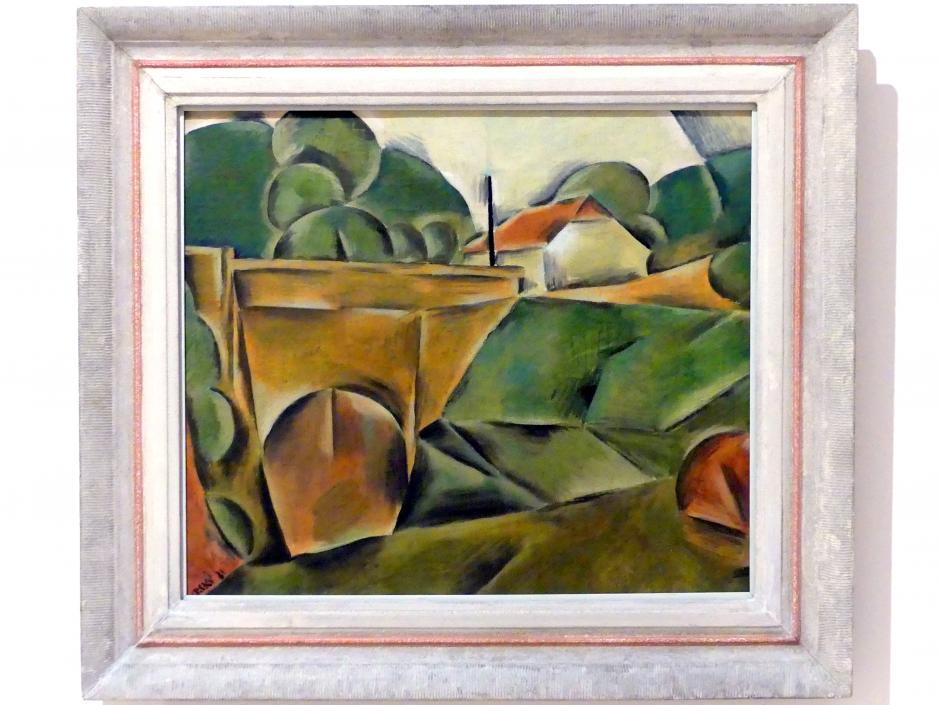 Jindřich Štyrský (1921–1939), Landschaft mit Brücke, Prag, Nationalgalerie im Messepalast, 1918-1939, Saal 3, 1921