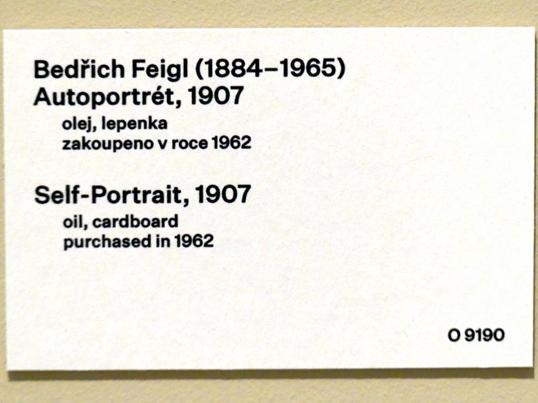 Friedrich Feigl (1907–1940), Selbstporträt, Prag, Nationalgalerie im Messepalast, 1918-1939, Saal 12, 1907, Bild 2/2
