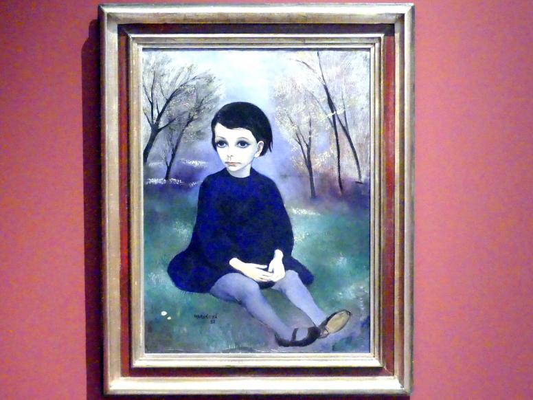 Milada Marešová (1923–1936), Kind in blauem Kleid, Prag, Nationalgalerie im Messepalast, 1918-1939, Saal 13, 1932