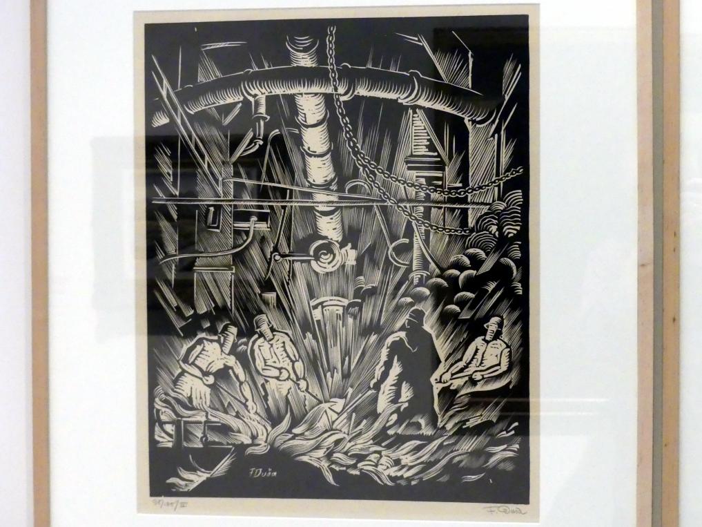 Ferdiš Duša (1922–1930), Entleerung des Hochofens (Eisen ablassen) Nr. IV, Prag, Nationalgalerie im Messepalast, 1918-1939, Saal 15, 1922, Bild 1/2