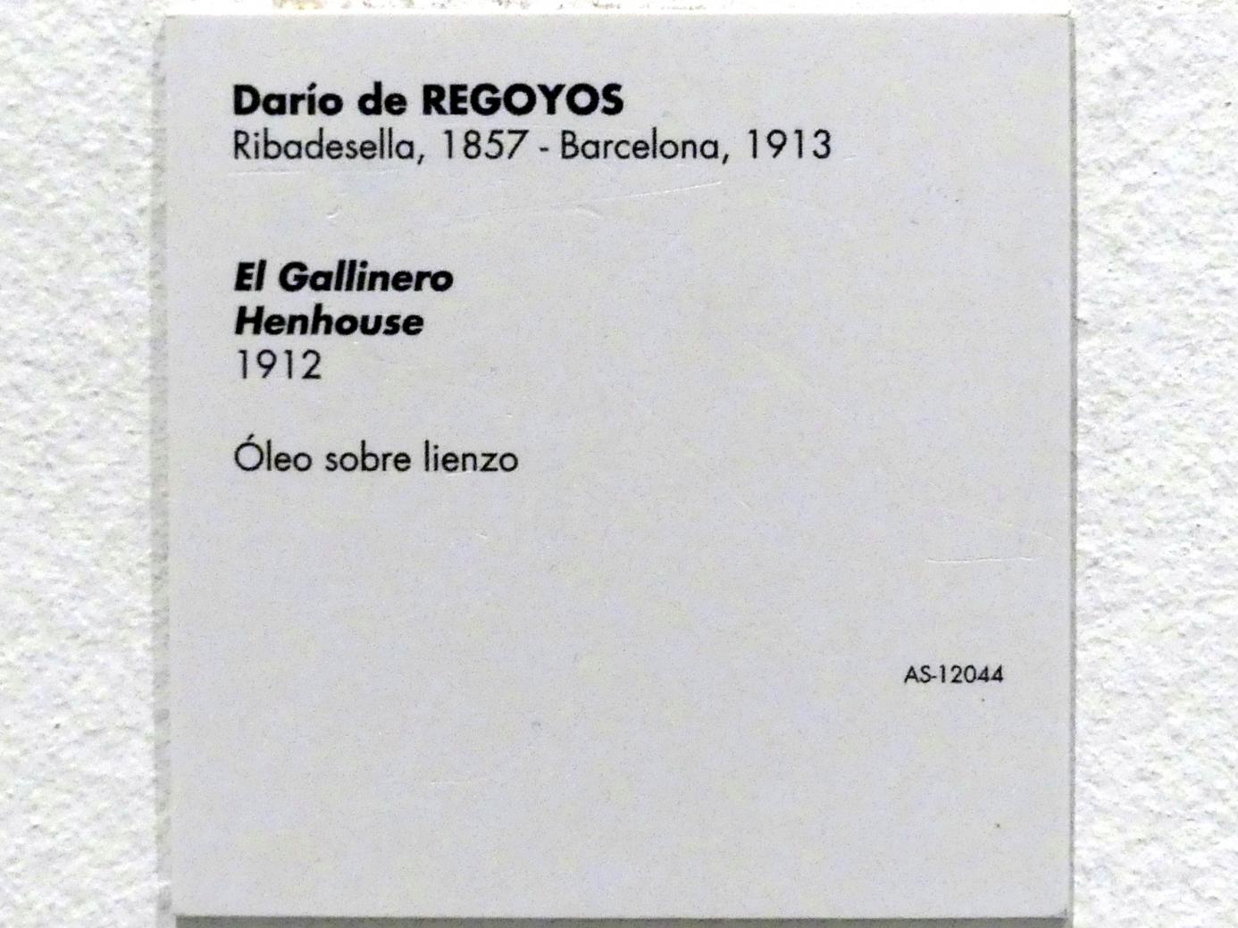 Darío de Regoyos (1897&ndash;1912), Hühnerstall, Madrid, Museo Reina Sofía, Saal 201.02, 1912, Bild 2/2