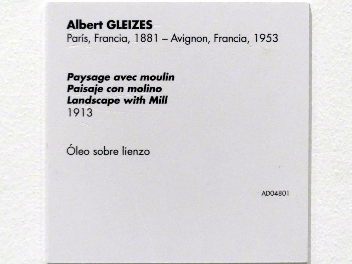 Albert Gleizes (1912&ndash;1930), Landschaft mit Mühle, Madrid, Museo Reina Sofía, Saal 210, 1913, Bild 2/2