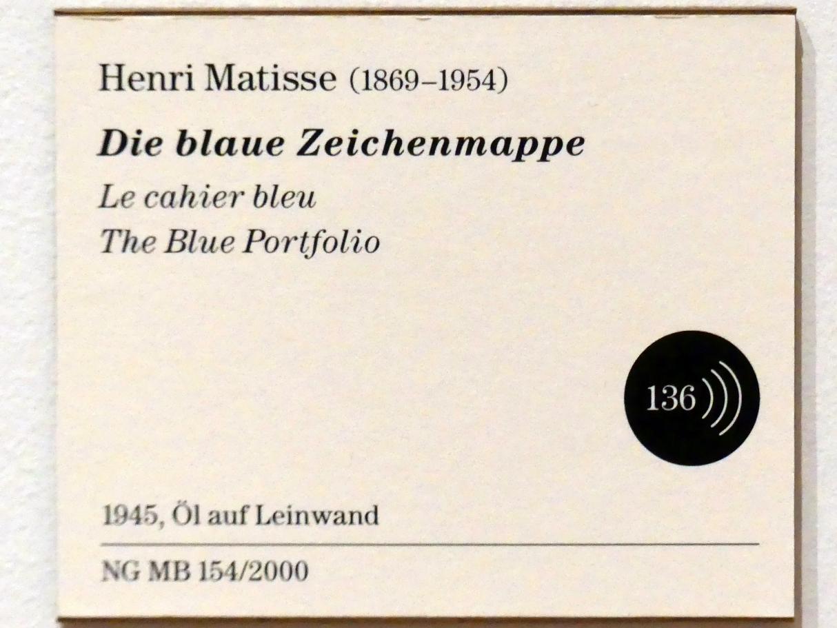 Henri Matisse (1898&ndash;1953), Die blaue Zeichenmappe, Berlin, Museum Berggruen, Kommandantenhaus, Erdgeschoss, Saal 3, 1945, Bild 2/2