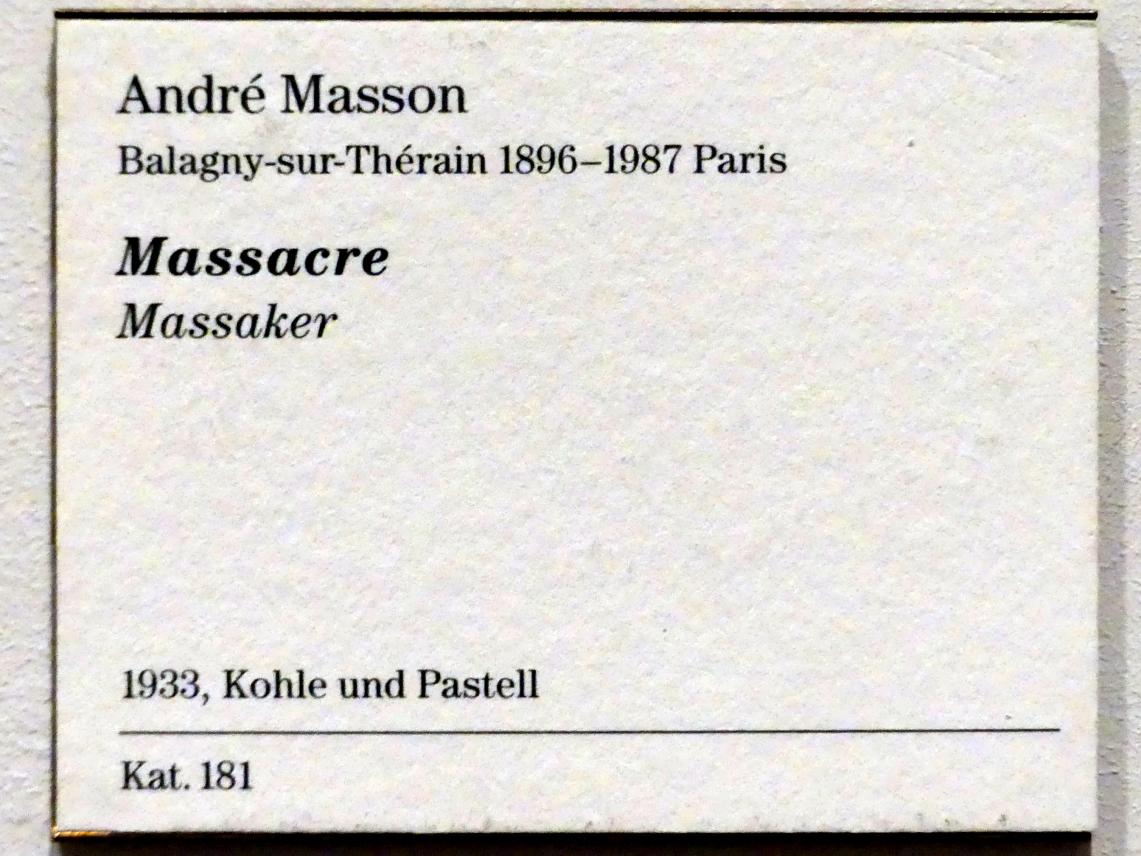 André Masson (1925&ndash;1968), Massaker, Berlin, Sammlung Scharf-Gerstenberg, Obergeschoß, Saal 13, 1933, Bild 2/2