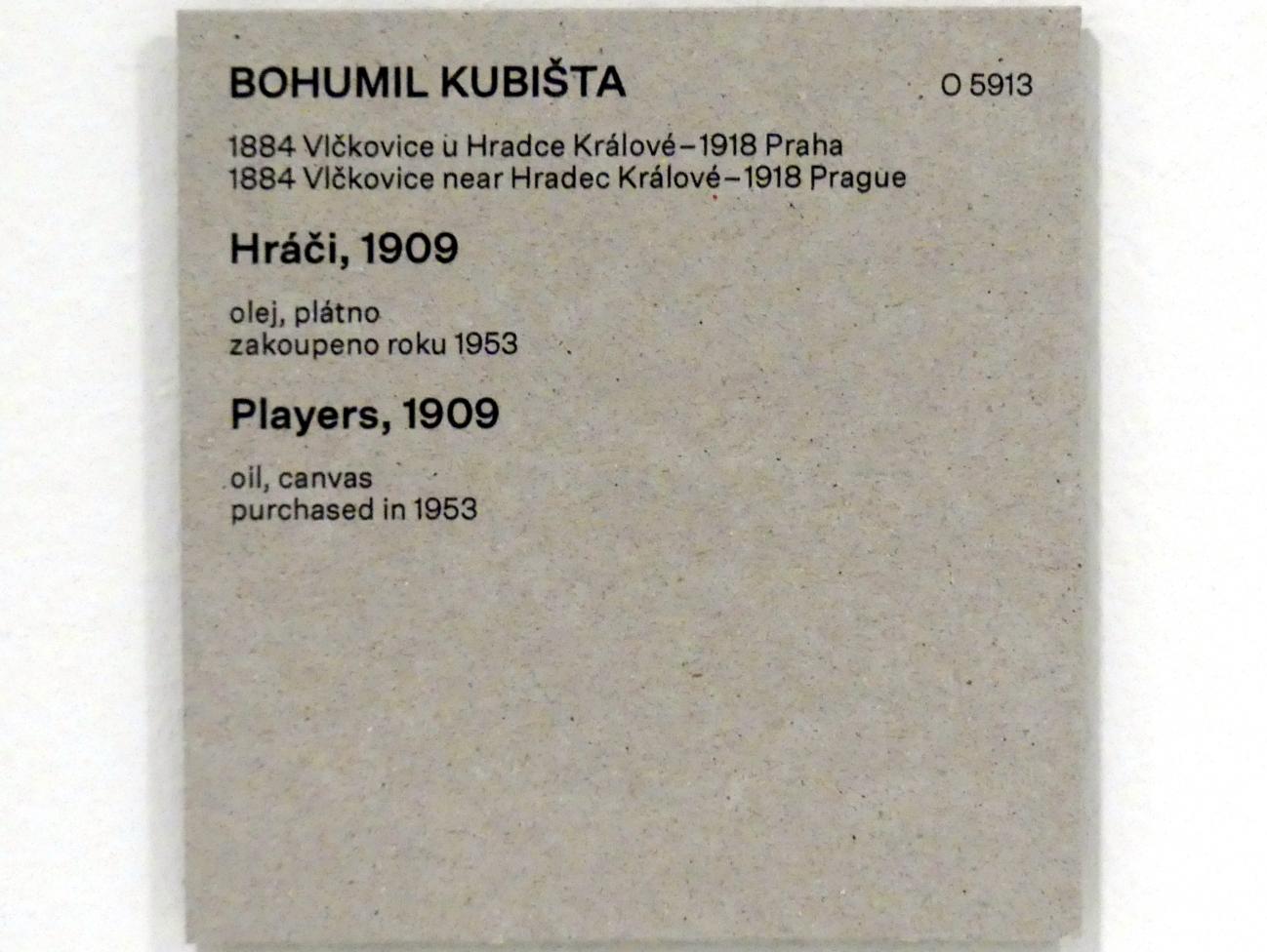 Bohumil Kubišta (1907&ndash;1915), Spieler, Prag, Nationalgalerie im Messepalast, Das lange Jahrhundert, Saal 8, 1909, Bild 2/2