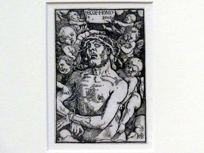 Hans Baldung Grien (1500–1544), Christus in Halbfigur mit sechs Engeln, Karlsruhe, Staatliche Kunsthalle, Ausstellung "Hans Baldung Grien, heilig | unheilig", Saal 2, 1511
