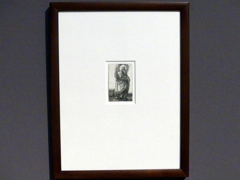 Albrecht Dürer (1490&ndash;1526), Der Apostel Thomas, Karlsruhe, Staatliche Kunsthalle, Ausstellung "Hans Baldung Grien, heilig | unheilig", Saal 4a, 1514, Bild 2/3