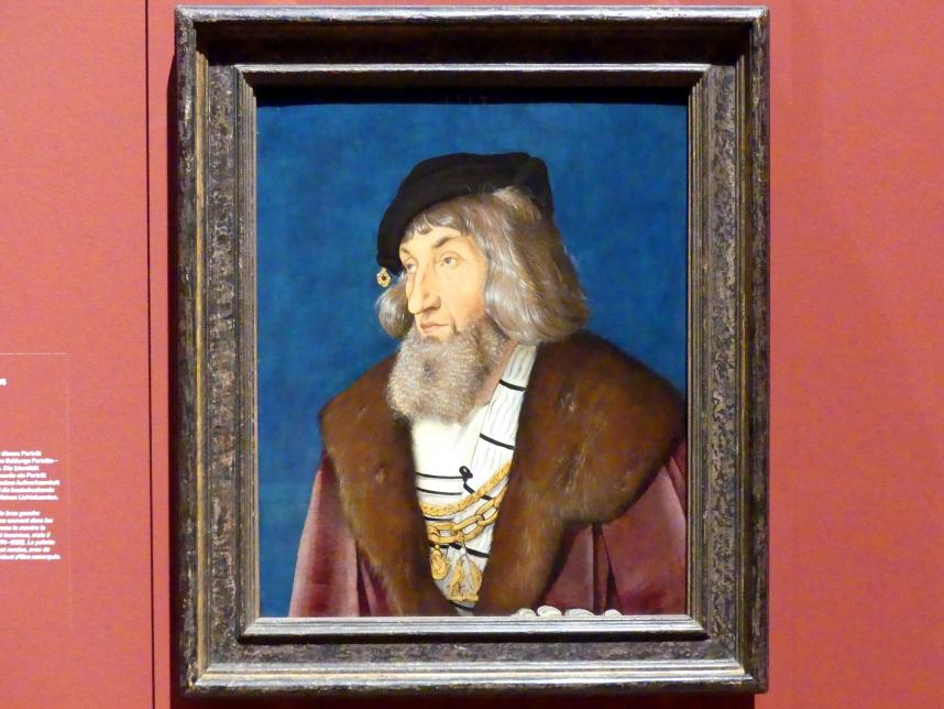 Hans Baldung Grien (1500–1544), Bildnis eines Edelmannes, Karlsruhe, Staatliche Kunsthalle, Ausstellung "Hans Baldung Grien, heilig | unheilig", Saal 6, 1514