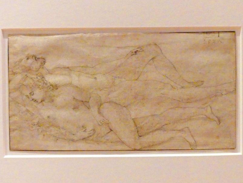 Hans Baldung Grien (1500–1544), Ruhendes nacktes Liebespaar, Karlsruhe, Staatliche Kunsthalle, Ausstellung "Hans Baldung Grien, heilig | unheilig", Saal 7, 1527